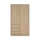 Guardaroba 2 ante Clemence, Mobile camera da letto, Cabina armadio portabiti, Armadio appendiabiti, 60x119 h200 cm, Rovere