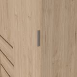 Guardaroba 2 ante Clemence, Mobile camera da letto, Cabina armadio portabiti, Armadio appendiabiti, 60x119 h200 cm, Rovere