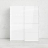 Guardaroba 2 ante Cyrill, Mobile camera da letto, Cabina armadio portabiti, Armadio appendiabiti, 62x182 h220 cm, Bianco