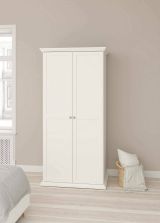 Guardaroba 2 ante Daphne, Mobile camera da letto, Cabina armadio portabiti, Armadio appendiabiti, 63x96 h200 cm, Bianco