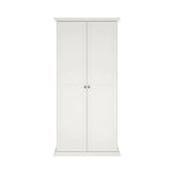 Guardaroba 2 ante Daphne, Mobile camera da letto, Cabina armadio portabiti, Armadio appendiabiti, 63x96 h200 cm, Bianco