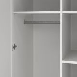 Guardaroba 2 ante Daphne, Mobile camera da letto, Cabina armadio portabiti, Armadio appendiabiti, 63x96 h200 cm, Bianco