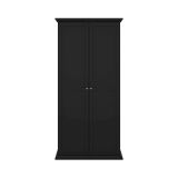 Guardaroba 2 ante Daphne, Mobile camera da letto, Cabina armadio portabiti, Armadio appendiabiti, 63x96 h200 cm, Nero