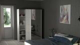 Guardaroba 2 ante Diandra, Mobile camera da letto, Cabina armadio portabiti, Armadio appendiabiti, 61x150 h200 cm, Bianco
