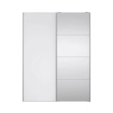 Guardaroba 2 ante Diandra, Mobile camera da letto, Cabina armadio portabiti, Armadio appendiabiti, 61x150 h200 cm, Bianco