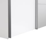 Guardaroba 2 ante Diandra, Mobile camera da letto, Cabina armadio portabiti, Armadio appendiabiti, 61x150 h200 cm, Bianco