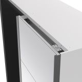 Guardaroba 2 ante Diandra, Mobile camera da letto, Cabina armadio portabiti, Armadio appendiabiti, 61x150 h200 cm, Bianco e Nero