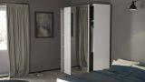 Guardaroba 2 ante Elina, Mobile camera da letto, Cabina armadio portabiti, Armadio appendiabiti, 61x182 h220 cm, Bianco