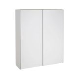 Guardaroba 2 ante Elina, Mobile camera da letto, Cabina armadio portabiti, Armadio appendiabiti, 61x182 h220 cm, Bianco