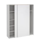 Guardaroba 2 ante Elina, Mobile camera da letto, Cabina armadio portabiti, Armadio appendiabiti, 61x182 h220 cm, Bianco