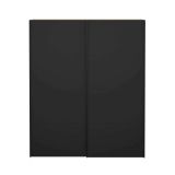Guardaroba 2 ante Elina, Mobile camera da letto, Cabina armadio portabiti, Armadio appendiabiti, 61x182 h220 cm, Bianco e Nero