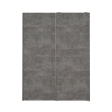 Guardaroba 2 ante Elvire, Mobile camera da letto, Cabina armadio portabiti, Armadio appendiabiti, 61x150 h200 cm, Bianco e Grigio