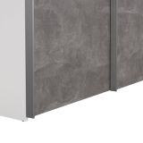Guardaroba 2 ante Elvire, Mobile camera da letto, Cabina armadio portabiti, Armadio appendiabiti, 61x150 h200 cm, Bianco e Grigio