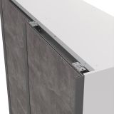 Guardaroba 2 ante Elvire, Mobile camera da letto, Cabina armadio portabiti, Armadio appendiabiti, 61x150 h200 cm, Bianco e Grigio