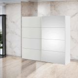 Guardaroba 2 ante Emmeline, Mobile camera da letto, Cabina armadio portabiti, Armadio appendiabiti, 61x243 h220 cm, Bianco