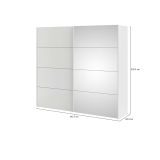 Guardaroba 2 ante Emmeline, Mobile camera da letto, Cabina armadio portabiti, Armadio appendiabiti, 61x243 h220 cm, Bianco