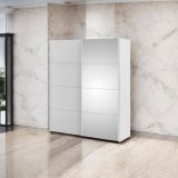 Guardaroba 2 ante Eulalie, Mobile camera da letto, Cabina armadio portabiti, Armadio appendiabiti, 61x182 h220 cm, Bianco