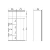 Guardaroba 2 ante Fabre, Mobile camera da letto, Cabina armadio portabiti, Armadio appendiabiti, 62x122 h220 cm, Bianco