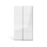 Guardaroba 2 ante Fabre, Mobile camera da letto, Cabina armadio portabiti, Armadio appendiabiti, 62x122 h220 cm, Bianco