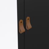 Guardaroba 2 ante Ghislaine, Mobile camera da letto, Cabina armadio portabiti, Armadio appendiabiti, 58x102 h199 cm, Nero