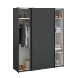 Guardaroba 2 ante- grigio ante scorrevoli 178x220h cm - Gomer
