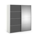 Guardaroba 2 ante grigio e bianco 182x201h cm - Cerreto