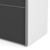 Guardaroba 2 Ante Grigio Scuro Bianco Appendiabiti 2 Ripiani 182x202h cm, 2 Ante - Accadia