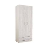 Guardaroba 2 ante Haishen, 80x52h170 cm, Bianco e Grigio
