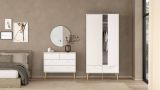 Guardaroba 2 ante Jolene, Mobile camera da letto, Cabina armadio portabiti, Armadio appendiabiti, 58x99 h200 cm, Bianco