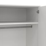 Guardaroba 2 ante Jolene, Mobile camera da letto, Cabina armadio portabiti, Armadio appendiabiti, 58x99 h200 cm, Bianco