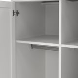 Guardaroba 2 ante Juliette, Mobile camera da letto, Cabina armadio portabiti, Armadio appendiabiti, 96x61 h201 cm, Bianco