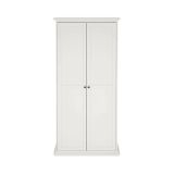 Guardaroba 2 ante Juliette, Mobile camera da letto, Cabina armadio portabiti, Armadio appendiabiti, 96x61 h201 cm, Bianco
