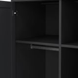 Guardaroba 2 ante Juliette, Mobile camera da letto, Cabina armadio portabiti, Armadio appendiabiti, 96x61 h201 cm, Grigio