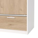 Guardaroba 2 ante Leonore, Mobile camera da letto, Cabina armadio portabiti, Armadio appendiabiti, 60x121 h200 cm, Bianco e Rovere