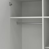 Guardaroba 2 ante Mare, Mobile camera da letto, Cabina armadio portabiti, Armadio appendiabiti, 50x99 h200 cm, Bianco