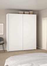 Guardaroba 2 ante- Margot, Mobile multifunzionale, Mobiletto scarpiera, Guardaroba porta scarpe, 65x179 h220 cm, Bianco