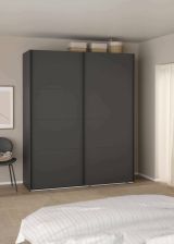 Guardaroba 2 ante- Margot, Mobile multifunzionale, Mobiletto scarpiera, Guardaroba porta scarpe, 65x179 h220 cm, Grigio