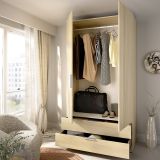 Guardaroba 2 Ante Marrone Bianco Rovere Appendiabiti 2 Cassetti 51x204h cm, un Ripiano - Montclare