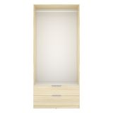 Guardaroba 2 Ante Marrone Bianco Rovere Appendiabiti 2 Cassetti 51x204h cm, un Ripiano - Montclare