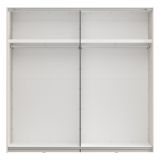 Guardaroba 2 Ante Marrone Noce Bianco Crema 2 Ripiani Appendiabiti 220x217h cm, Apertura Scorrevole - Vangvi
