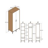 Guardaroba 2 Ante Marrone Noce Nero Antracite Appendiabiti 5 Ripiani 80x201h cm, 2 Ante - Acate