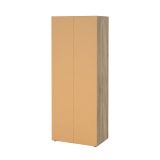 Guardaroba 2 Ante Marrone Quercia Bianco Lucido Appendiabiti 5 Ripiani 78.7x200.9h cm, 2 Ante - Argor