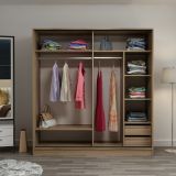 Guardaroba 2 Ante Marrone Rovere Appendiabiti 5 Ripiani 180x190h cm, 2 Ante - Rovolon