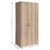 Guardaroba 2 Ante Marrone Rovere Appendiabiti un Ripiano 80x177h cm, 2 Ante - Istrana