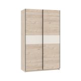 Guardaroba 2 Ante Marrone Rovere Beige Cashmere 2 Ripiani Appendiabiti 120x204h cm, 2 Ante - Maba