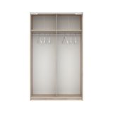 Guardaroba 2 Ante Marrone Rovere Beige Cashmere 2 Ripiani Appendiabiti 120x204h cm, 2 Ante - Maba