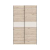 Guardaroba 2 Ante Marrone Rovere Beige Cashmere 2 Ripiani Appendiabiti 120x204h cm, 2 Ante - Maba