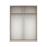 Guardaroba 2 Ante Marrone Rovere Beige Cashmere 2 Ripiani Appendiabiti 150x204h cm, 2 Ante - Manita