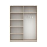 Guardaroba 2 Ante Marrone Rovere Beige Cashmere 2 Ripiani Appendiabiti 150x204h cm, 2 Ante - Manita