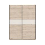 Guardaroba 2 Ante Marrone Rovere Beige Cashmere 2 Ripiani Appendiabiti 150x204h cm, 2 Ante - Manita